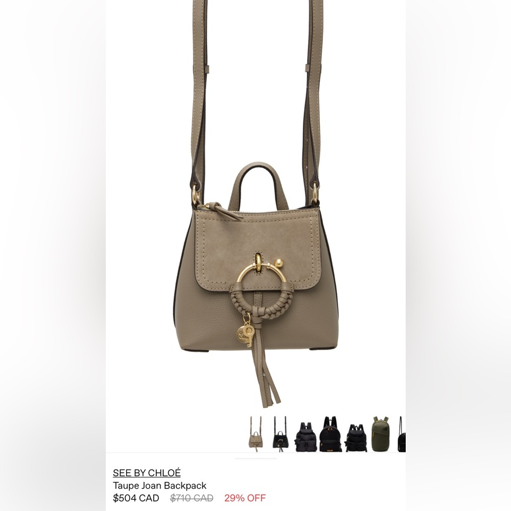 BNIB Taupe ‘See By Chloe’ Joan Backpack. Never used. Perfect condition.